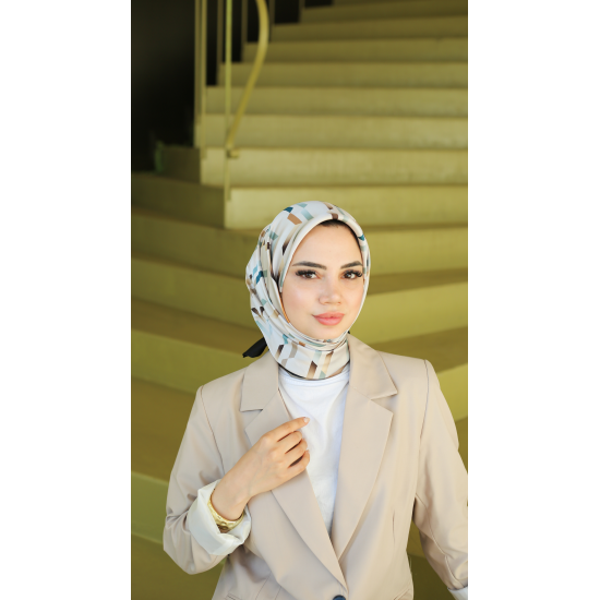 SURA %100 SATEN İPEK EŞARP 90*90  7489-V