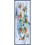 7156-V Saten İpek Etol 70x185 cm % 100 İpek Şal